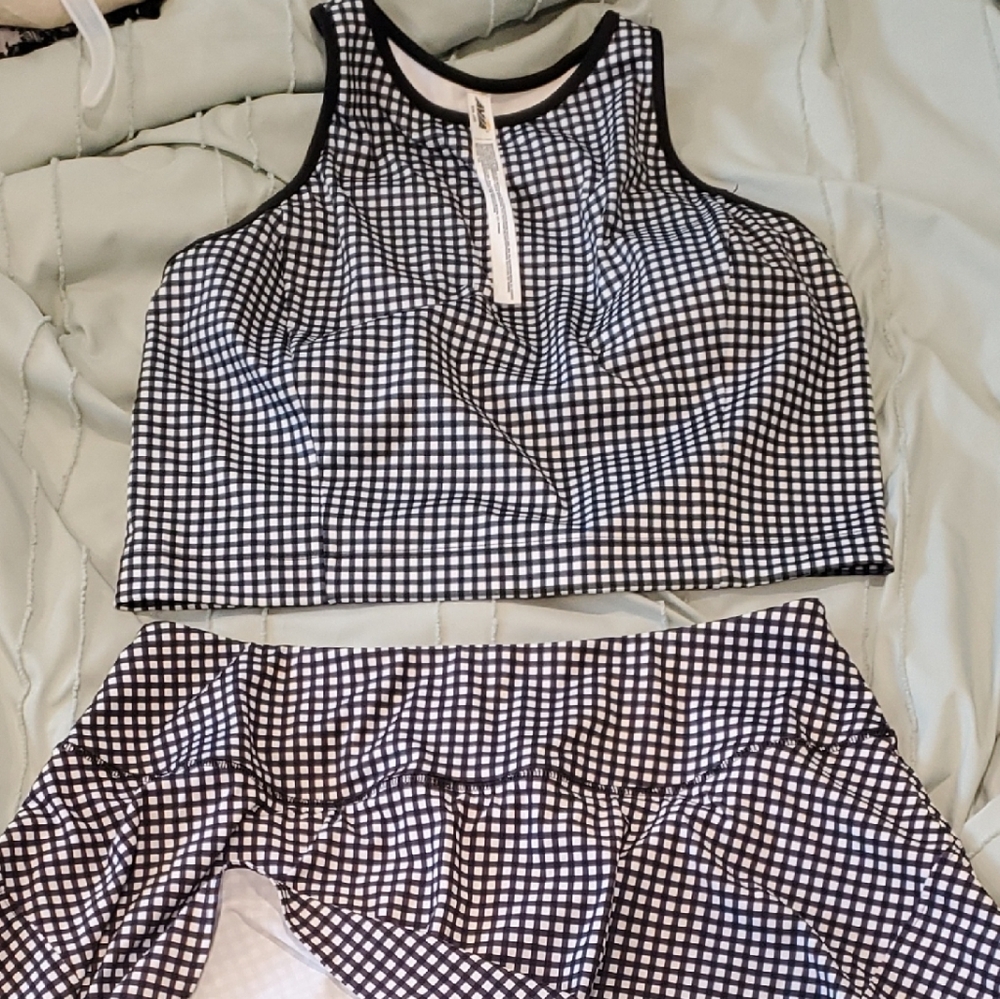 Avia Black and White Checkered Apparel
